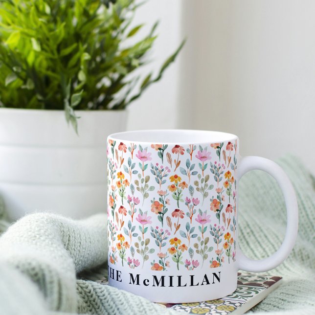 Ganska färglösa flormönsterrosa mugg (Skapare uppladdad)