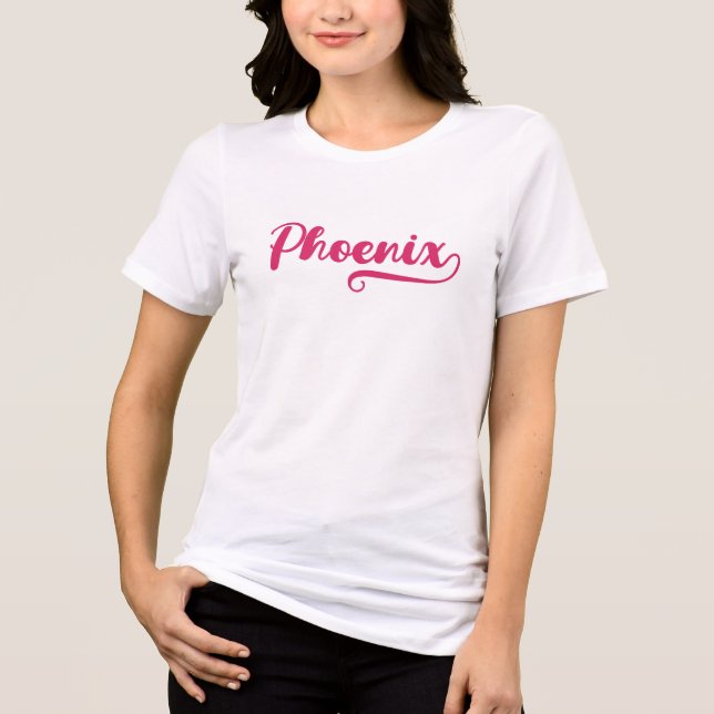 Ganska fet Svängig Skript Phoenix Arizona T Shirt (Framsida)
