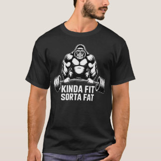 Ganska Fit Ganska Tjock Roliga Gym Gorillor Tränin T Shirt