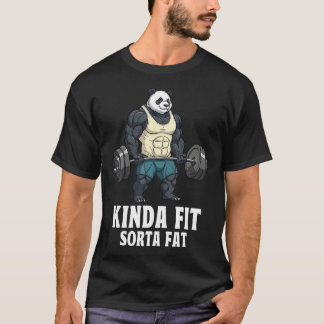 Ganska Fit Någorlunda Fet Gym Panda Tyngdlyftning T Shirt