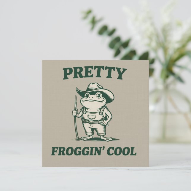 Ganska Froggin Cool Groda Padda Meme-älskare Vinta Inbjudningar (Stående Fram)
