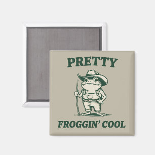 Ganska Froggin Cool Groda Padda Meme-älskare Vinta Magnet