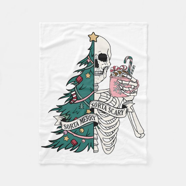 Ganska glad ganska läskig jul fleecefilt (Framsidan)