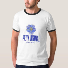 Ganska ostabil: Blå blommig statement T-shirt