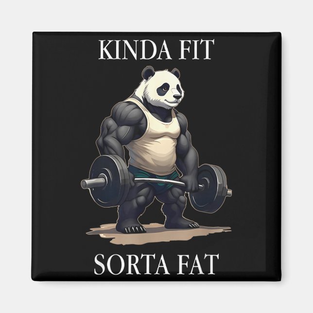 Ganska pass formigt fet gym panda tyngdlyftning tr magnet (Framsidan)