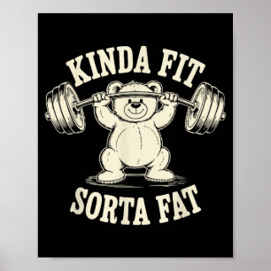 Ganska Passabel Lite Fet Rolig Gym Söt Björn Retro Poster