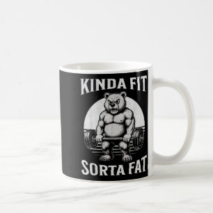 Ganska Passabel Lite Fet Rolig Gymbjörn Viktlyftni Kaffemugg