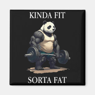 Ganska passande ganska fet rolig gym panda tyngdly magnet
