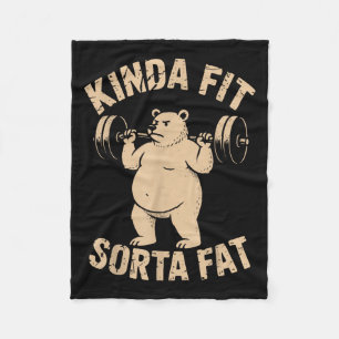 Ganska passande ganska fet - Rolig gymbjörn som ly Fleecefilt
