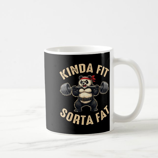 Ganska passande lite fet gymgäst Panda tyngdlyftni Kaffemugg (Höger)