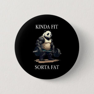 Ganska passande lite fet rolig gym panda tyngdlyft knapp