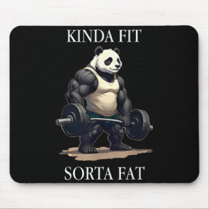 Ganska passlig ganska fet Gym Panda tyngdlyftning Musmatta