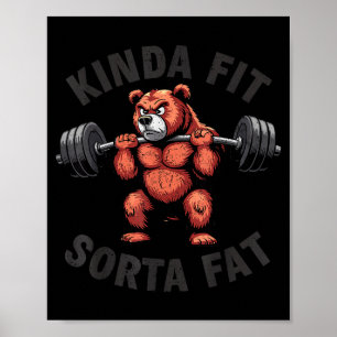 Ganska passlig ganska fet rolig gym Bulldog vektly Poster
