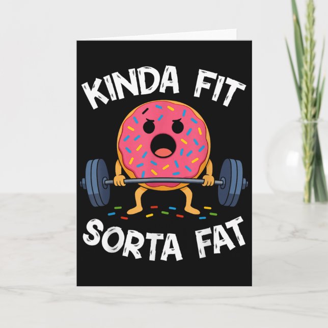 Ganska passlig ganska fet - rolig gym donut tyngdl kort (Framsida)