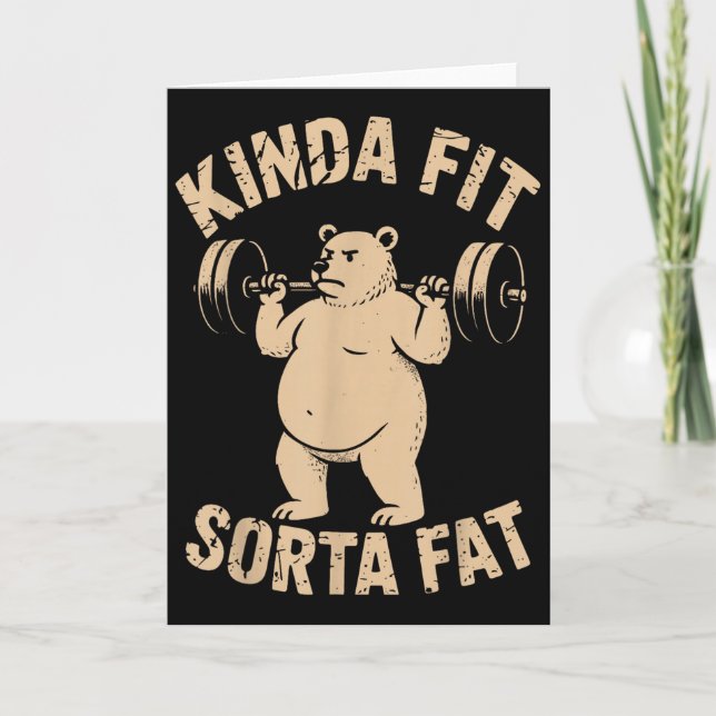 Ganska passlig ganska fet - Rolig gymbjörn som lyf Kort (Framsida)