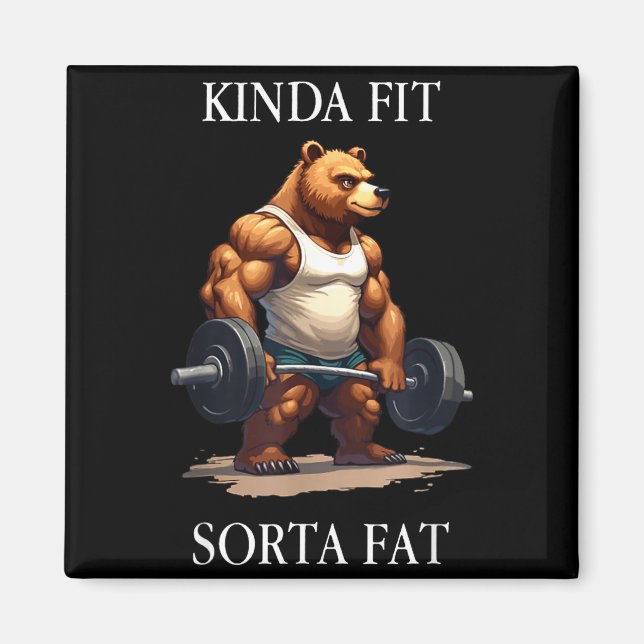 Ganska passlig ganska fet - rolig gymbjörn som lyf magnet (Framsidan)