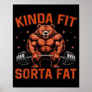 Ganska passlig ganska fet rolig gymbjörn tyngdlyft poster
