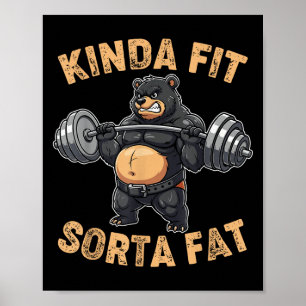 Ganska passlig ganska fet rolig gymbjörn tyngdlyft poster