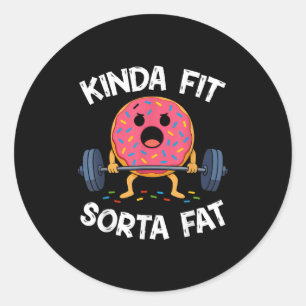 Ganska passlig ganska tjock - Rolig gym-munk tyngd Runt Klistermärke