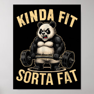 Ganska passlig ganska tjock - Rolig gym panda tyng Poster
