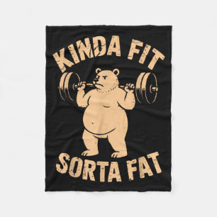 Ganska passlig ganska tjock - Rolig gymbjörn som l Fleecefilt