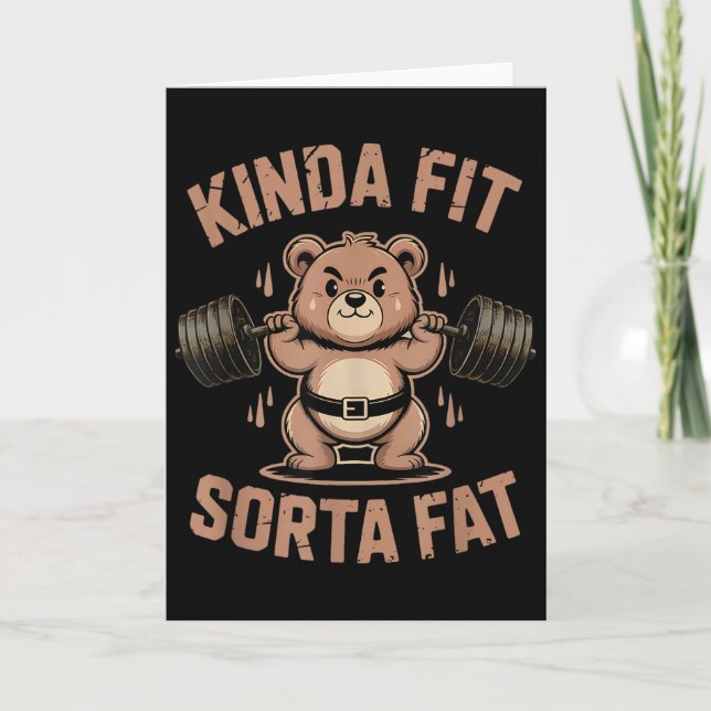 Ganska passlig ganska tjock - Rolig gymbjörn som l Kort (Framsida)