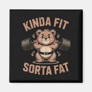 Ganska passlig ganska tjock - Rolig gymbjörn som l Magnet