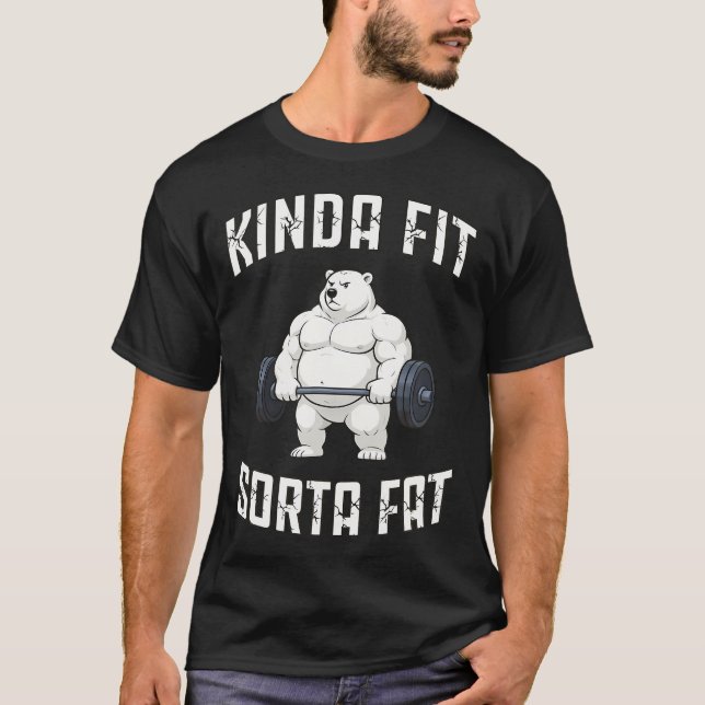 Ganska Passlig Lite Tjock Isbjörn Viktlyftningsgym T Shirt (Framsida)