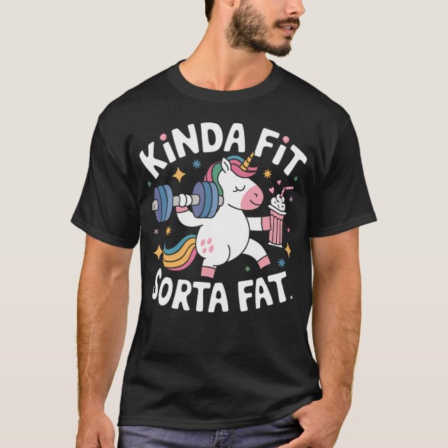 Ganska Passlig Lite Tjock Rolig Gym Kropp Söt Björ T Shirt (Framsida)