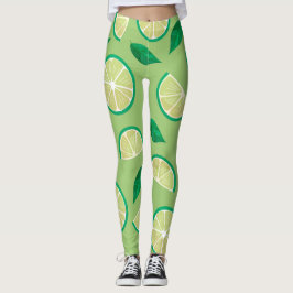 Ganska retro färg l Citrongrön mönster Leggings