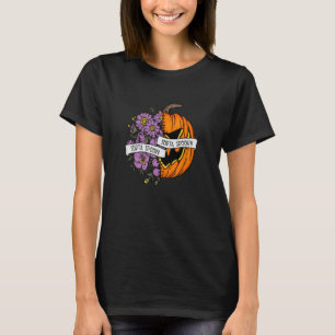 Ganska Söt Ganska Kuslig Blomma Dödskalle Pumpa Ku T Shirt
