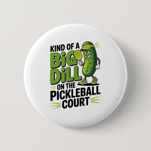 Ganska stor grej på pickleballplanen roligt knapp (Framsida)