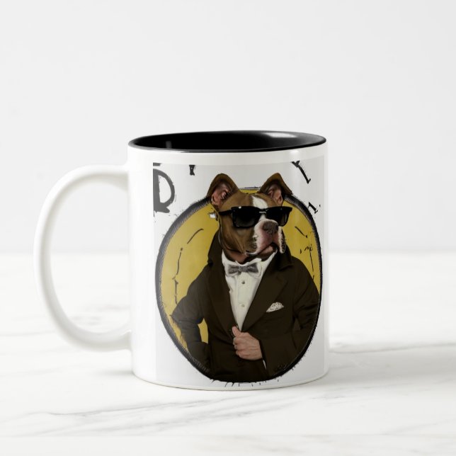 Ganster-buskhunden roliga membran bull pappa mugg (Vänster)