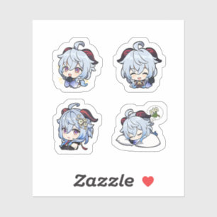 Ganyu Genshin Impact 4 Pack Stickerark Extra Pa Klistermärken