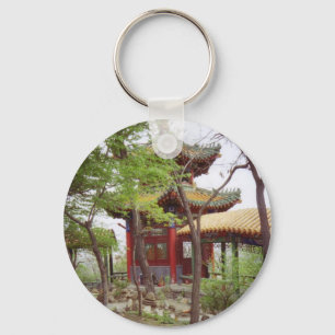 Gaozhan Temple-Pavilion-Keychain Nyckelring