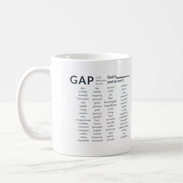 GAP: Godly Affirmation Practice Kaffemugg (Vänster)