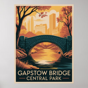 Gapstow Bridge Central Park Höst Poster
