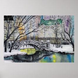 Gapstow Bridge, Central Park, New York Poster