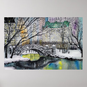 Gapstow Bridge, Central Park, New York Poster