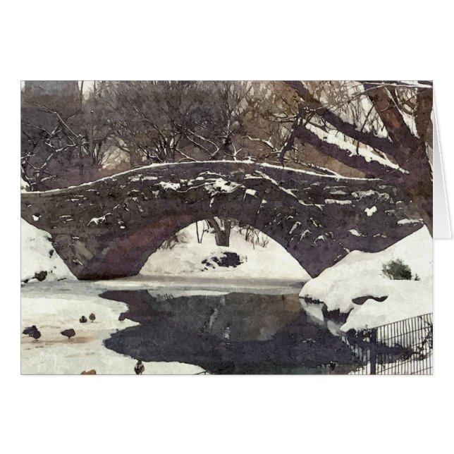 GAPSTOW BRIDGE IN WINTER NOTECARD OBS KORT (Framsidan Horizontal)
