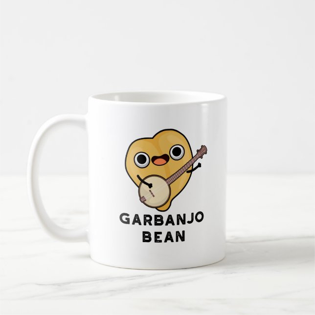 Gar-banjo Bean Funny Garbanzo Banjo Pun Kaffemugg (Vänster)