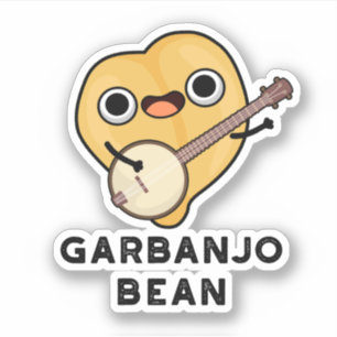 Gar-banjo Bean Funny Garbanzo Banjo Pun Klistermärken