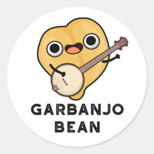 Gar-banjo Bean Funny Garbanzo Banjo Pun Runt Klistermärke