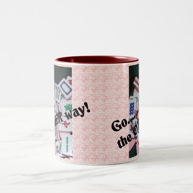 går den annan långt mah-jonggmuggen Två-Tonad mugg (Center)