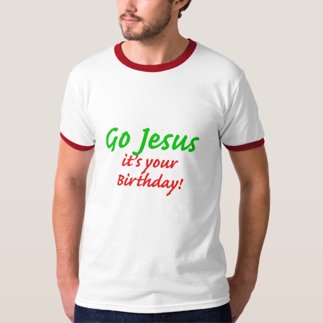 Går den Jesus julskjortan T-shirt (Framsida)