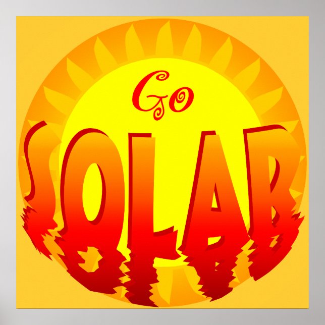Går den sol- energiaffischen poster (Framsidan)