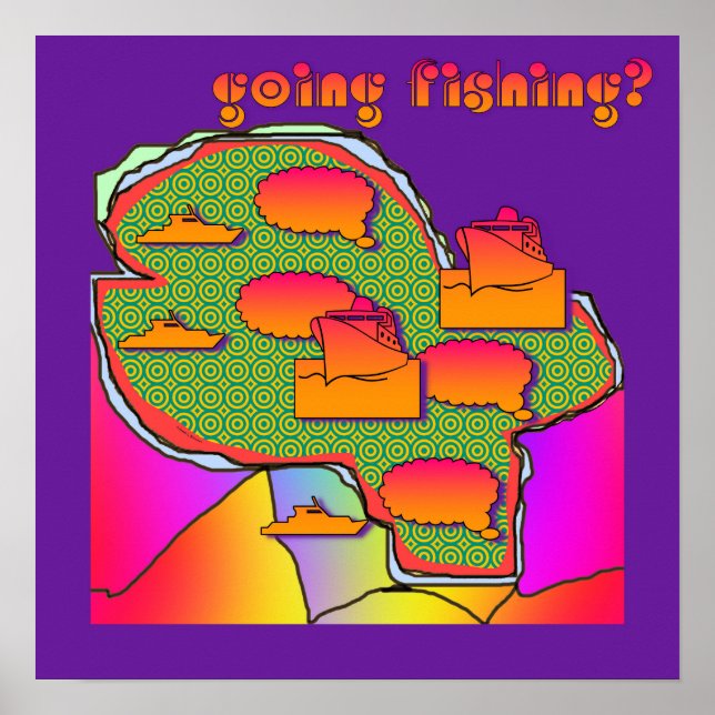 Går du på fiske? Fiskarens kul Poster (Framsidan)