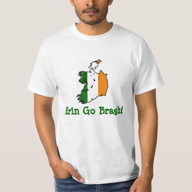 "Går Erin Bragh" den irländska flaggaT-tröja Tee Shirt (Framsida)