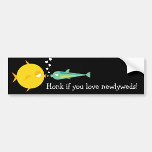 Går Fish_Deep Love_Honk, om du älskar nygift Bildekal