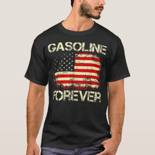 Gar för bensin för USA flagga Funny bränslebil T Shirt
